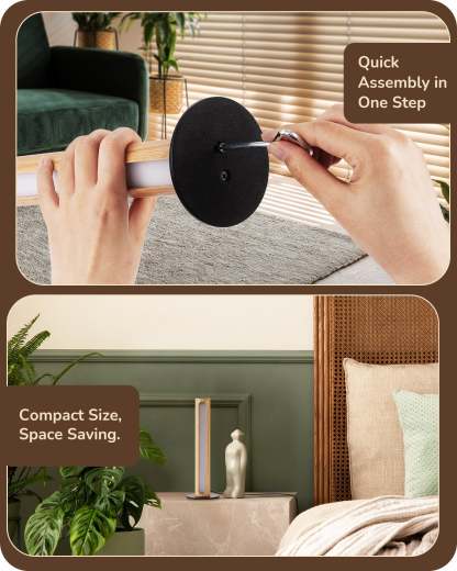 EDISHINE 2 Pack LED Table Lamp, Stepless Dimmable & Memory Function, 3 Color Temperature, Touch Switch-ZHLTL12M2