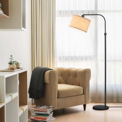 EDISHINE 62" Black Arched Floor Lamp-HLFL04H