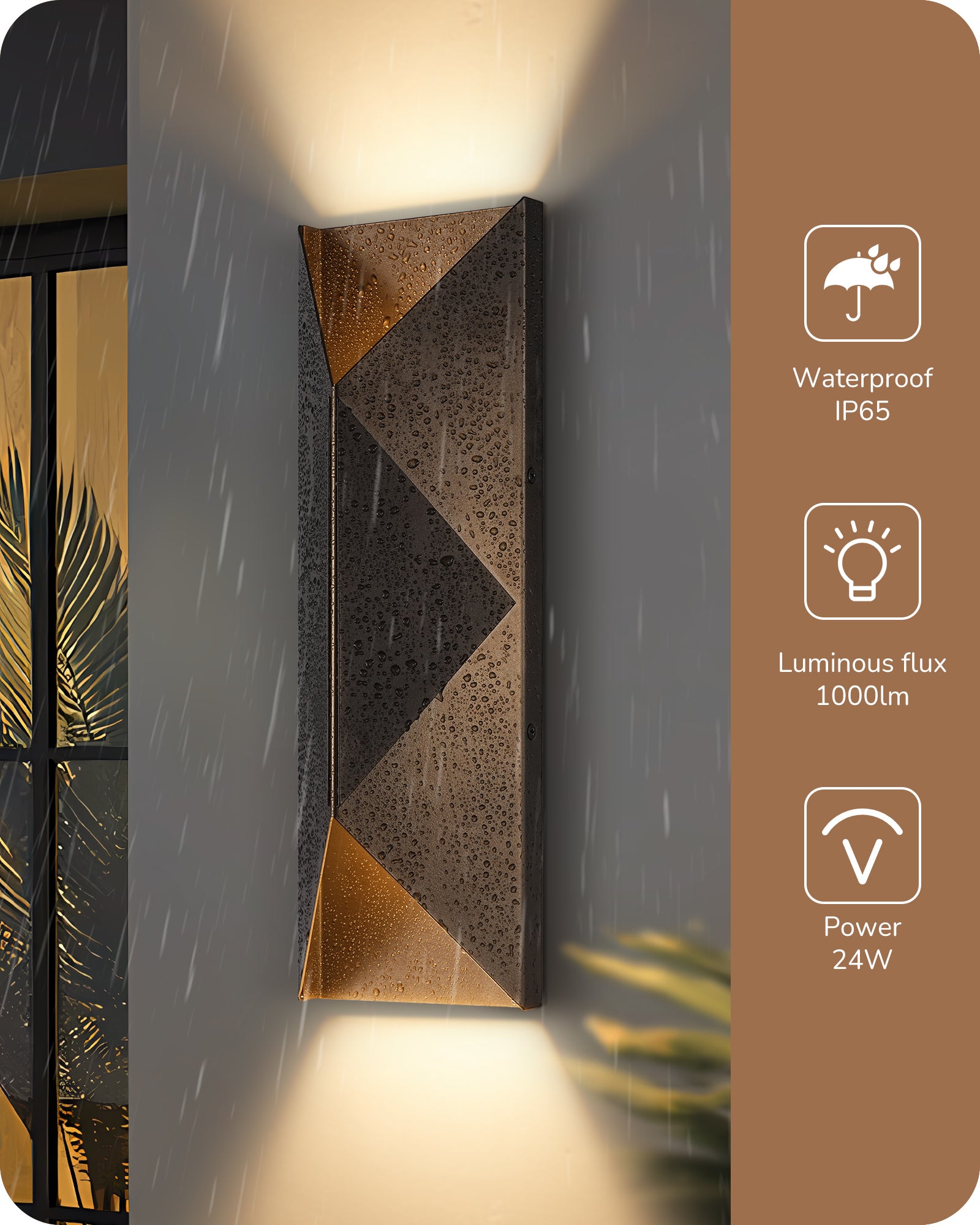 EDISHINE IP65 Dimmable LED Outdoor Wall Lanterns (2 Pack)-HOWL22A