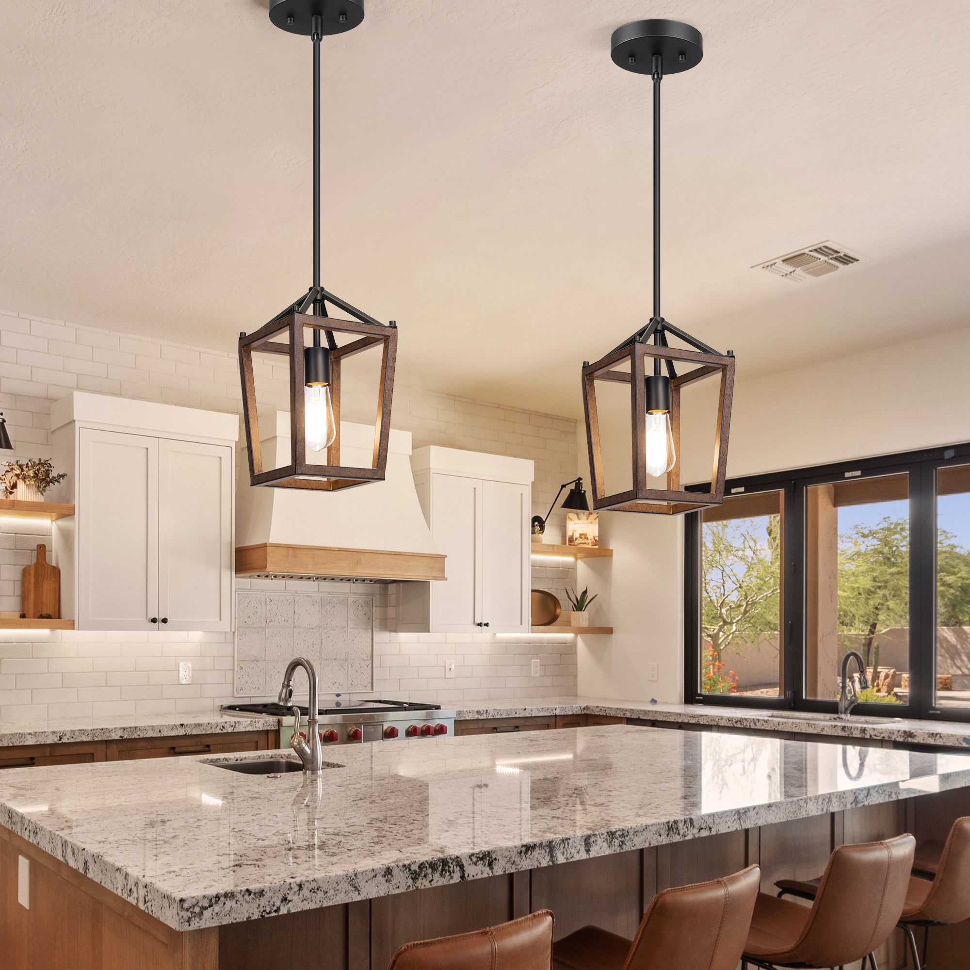 4-Light Farmhouse Industrial Kitchen Island Pendant sale Light