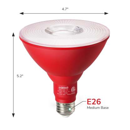 EDISHINE 18W Non-dimmable Red Flood Light Bulb (2 Pack)-HLBP38D-ND