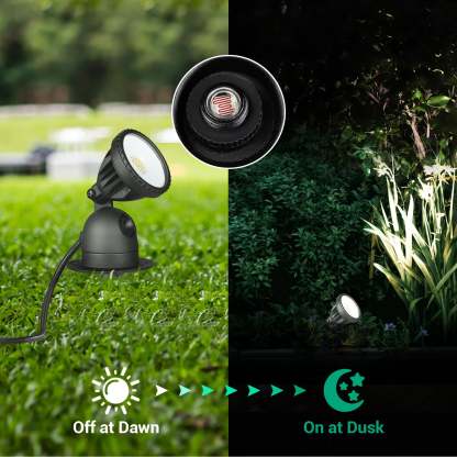 EDISHINE 120V Warm White LED Spotlight with Dusk to Dawn Light Sensor & 3ft Extension Cord (2 Pack)-F1HGSL04B