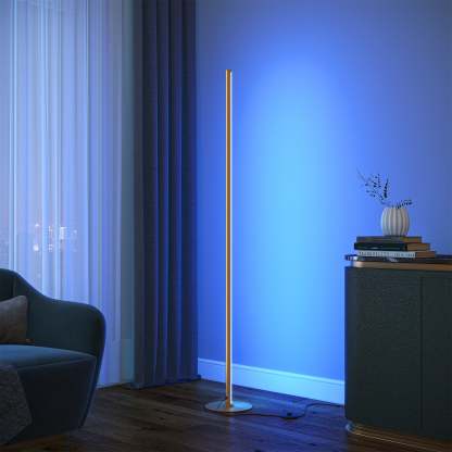 EDISHINE  57.5" RGBW, Mood Lighting, LED Corner Floor Lamp with Remote, Gold, 1 Pack-F1HFLG02R
