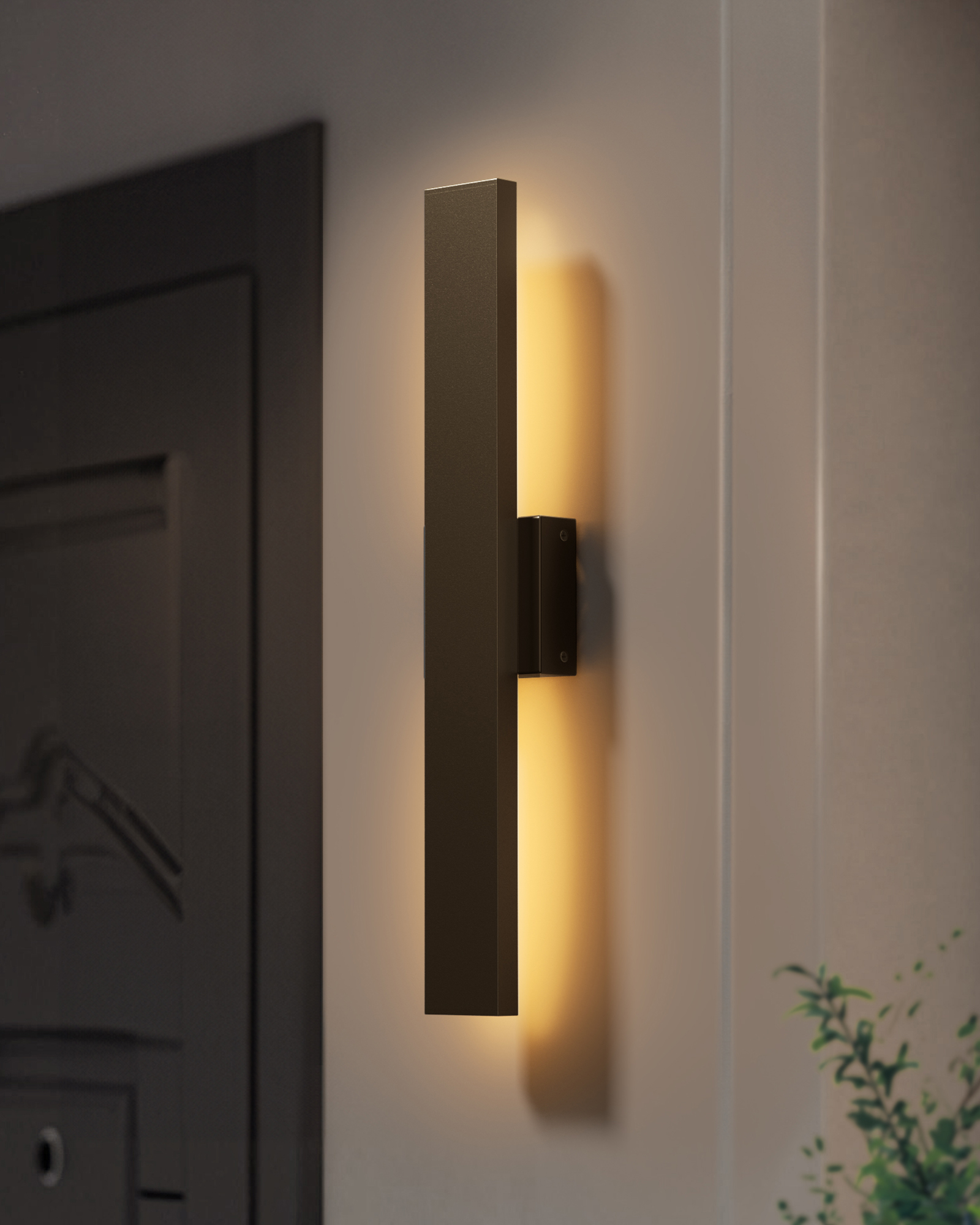 EDISHINE Outdoor Dimmable LED Wall Light, Brown-HOWL22C