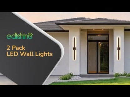 EDISHINE 2 Pack 39.3" Modern Outdoor Wall Lights Dimmable, Black-HOWL22J