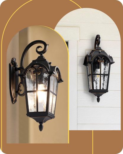 EDISHINE Dusk to Dawn Outdoor Wall Lights-F2HOWL06N