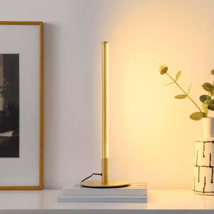 EDISHINE  Dimmable Gold 6W Table Lamp with 3 Colour Temperature & Touch Controller, 1 Pack-HLTL02G