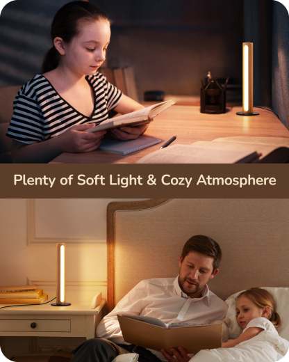 EDISHINE 2 Pack LED Table Lamp, Stepless Dimmable & Memory Function, 3 Color Temperature, Touch Switch-ZHLTL12M2