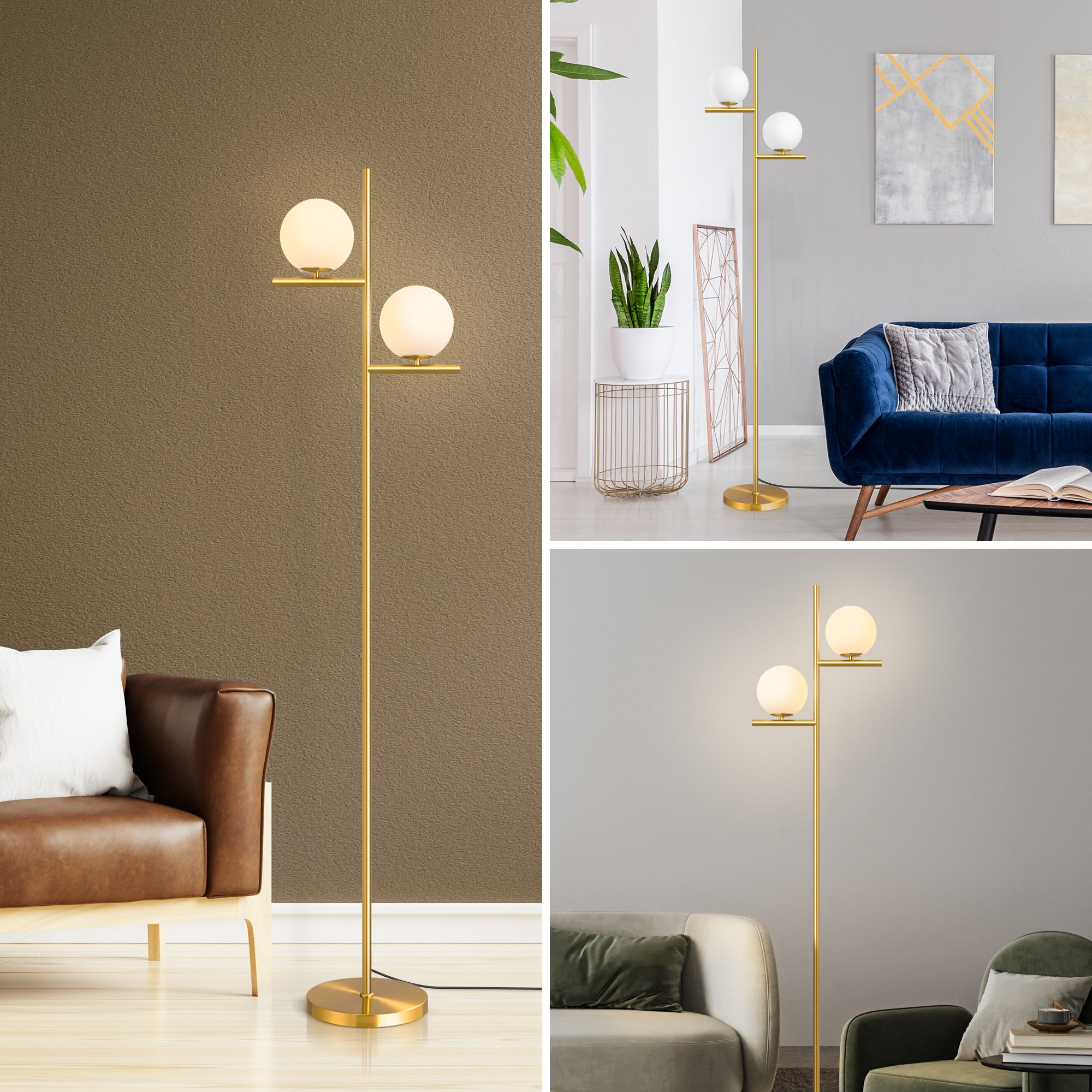 EDISHINE Dimmable Globe Floor Lamp-HLFL08B-B2B