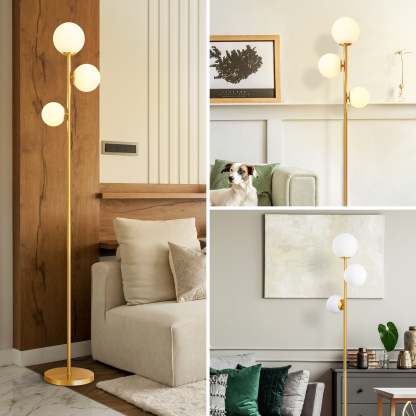 EDISHINE 69" Modern Gold Floor Lamp-HLFL08C-B2B