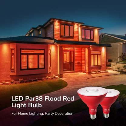 EDISHINE 18W Non-dimmable Red Flood Light Bulb (2 Pack)-HLBP38D-ND