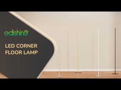 EDISHINE 57.5" Dimmable Corner Floor Lamp, Black-HFLCB2F