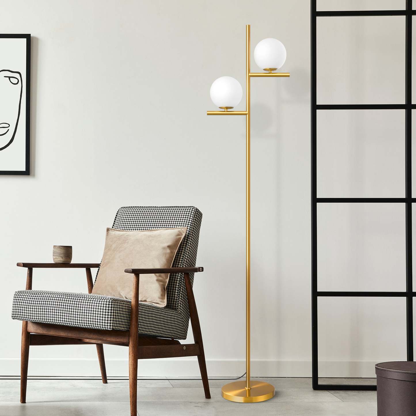 EDISHINE Dimmable Globe Floor Lamp-HLFL08B-B2B