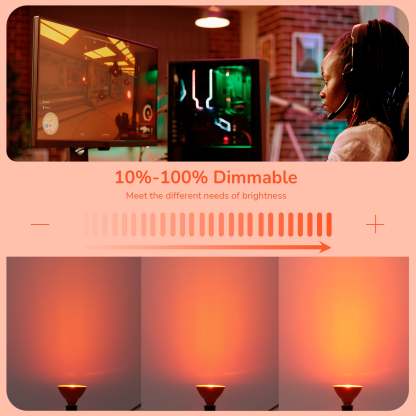 EDISHINE 18W Dimmable Orange Flood Light Bulb (2 Pack)-HLBP38C