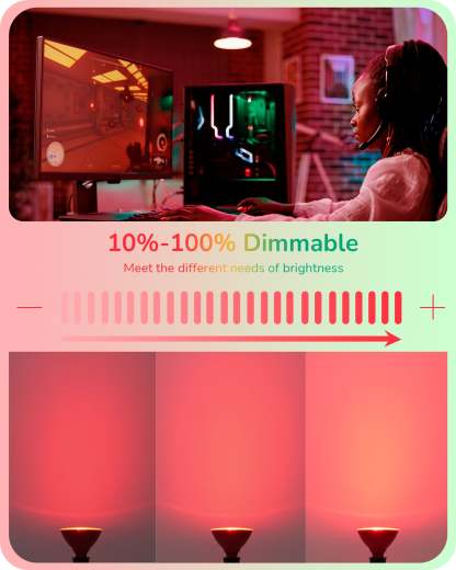 EDISHINE PAR38 Dimmable 18W(120W Equivalent) E26 Base Red & Green Flood Light Bulb, 2 Pack-HDCP38E-B2B