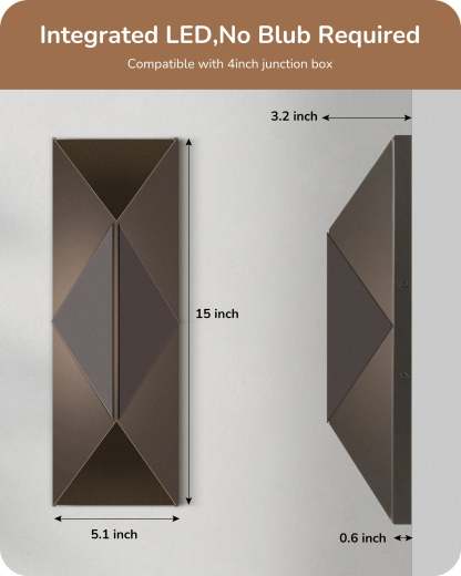 EDISHINE IP65 Dimmable LED Outdoor Wall Lanterns (2 Pack)-HOWL22A