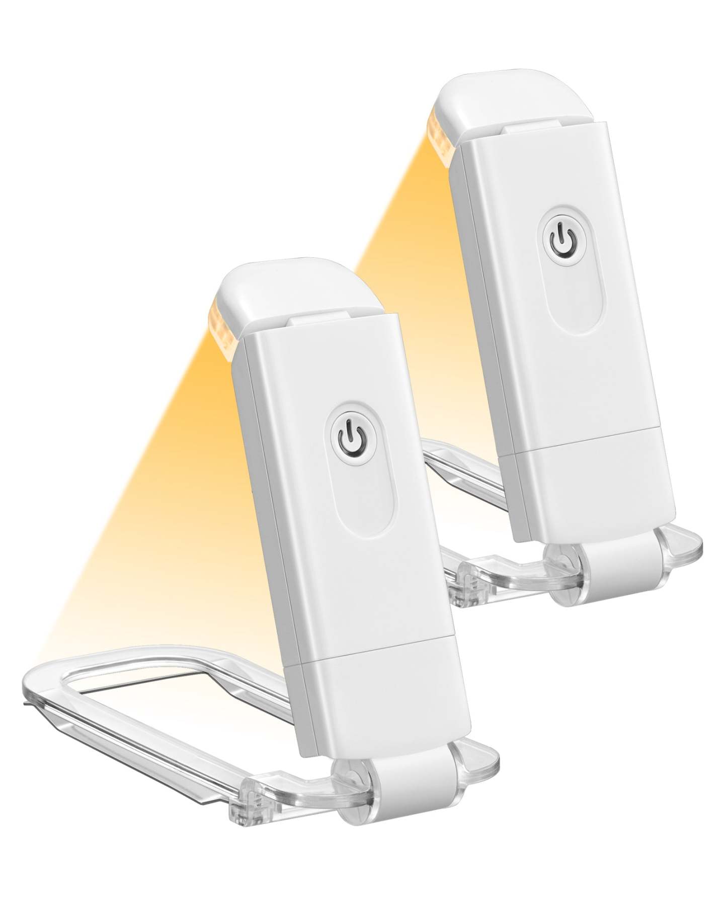 EDISHINE USB Rechargeable Book Light, 2 Pack (White)-HBRL21A