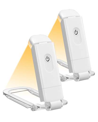 EDISHINE USB Rechargeable Book Light, 2 Pack (White)-HBRL21A