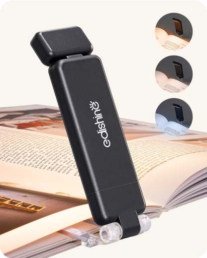 EDISHINE 3 CCT & Stepless Dimmable Book Lights, Black-HBRL05B-B2B