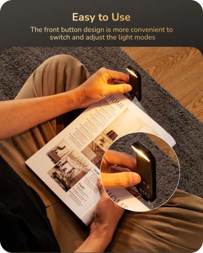 EDISHINE 3 CCT & Stepless Dimmable Book Lights, Black-HBRL05B-B2B