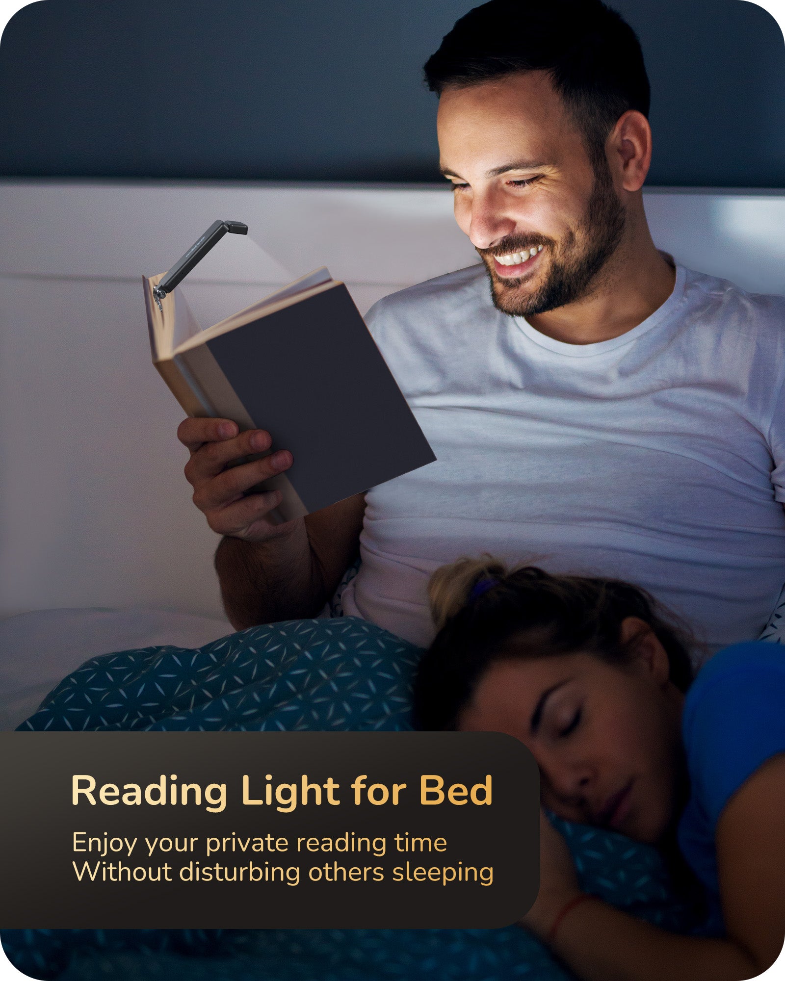 EDISHINE 3 CCT & Stepless Dimmable Book Lights, Black-HBRL05B-B2B