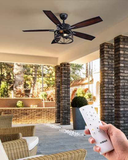 EDISHINE 52 Inch Ceiling Fan with Light and Remote-HCFR01A-B2B