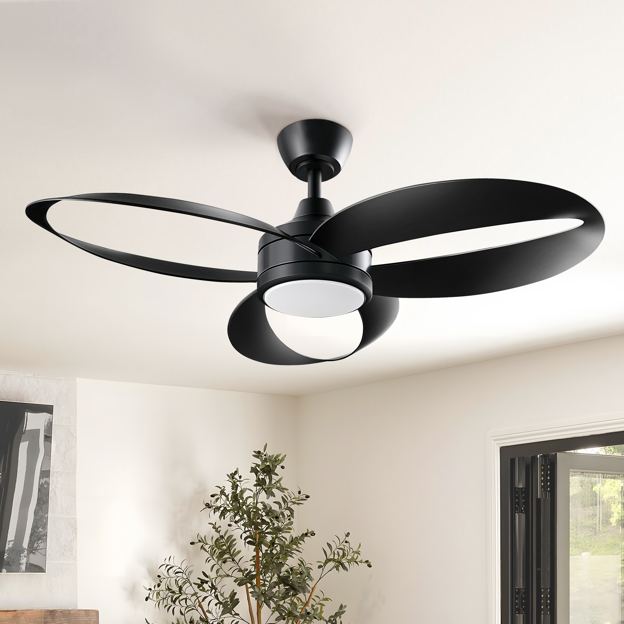 EDISHINE 42'' Led Ceiling Fan With Light With Remote Control And Dimmable Led Light Included-HCFM04A