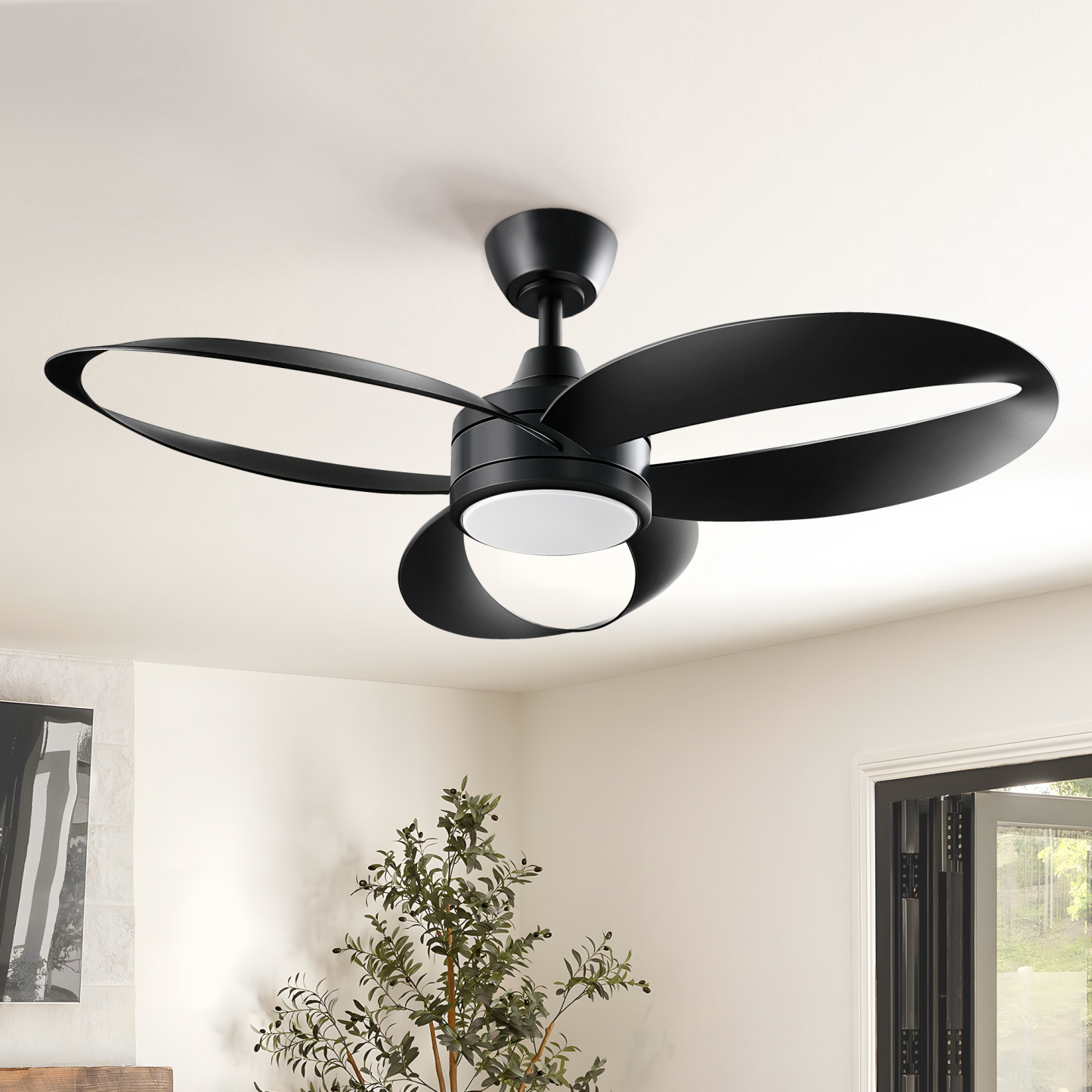 EDISHINE 42'' Led Ceiling Fan With Light With Remote Control And Dimmable Led Light Included-HCFM04A
