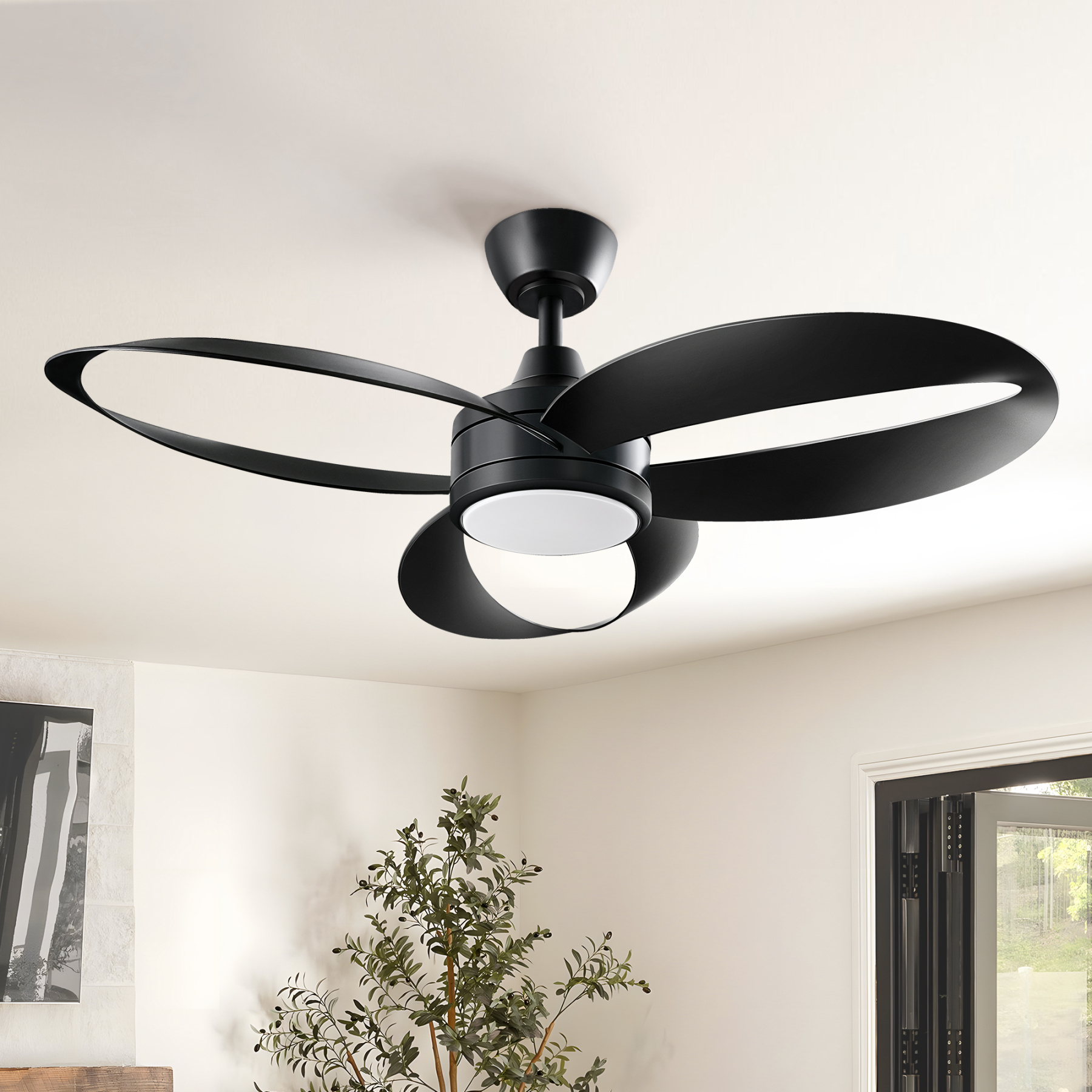 EDISHINE 42'' Led Ceiling Fan With Light With Remote Control And Dimmable Led Light Included-HCFM04A