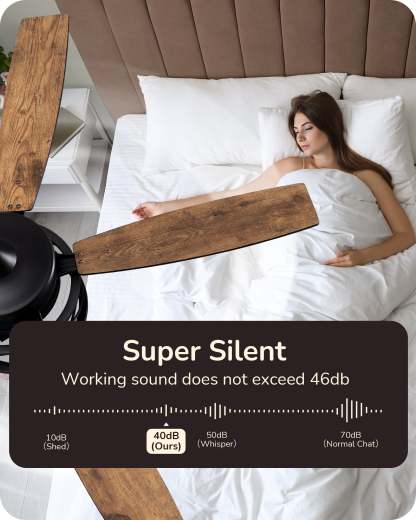 EDISHINE 52 Inch Ceiling Fan with Light and Remote-HCFR01A-B2B