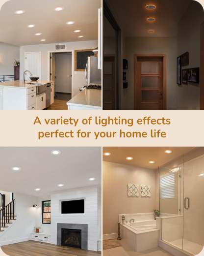 EDISHINE Dimmable 12 Pack 4 Inch 5CCT LED Recessed Lighting with Night Light-HCRL04C