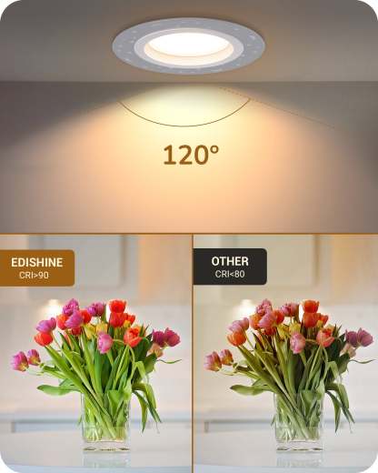 EDISHINE Dimmable 12 Pack 6 Inch 5CCT LED Recessed Lighting with Night Light-HCRL06C