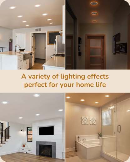 EDISHINE Dimmable 12 Pack 6 Inch 5CCT LED Recessed Lighting with Night Light-HCRL06C