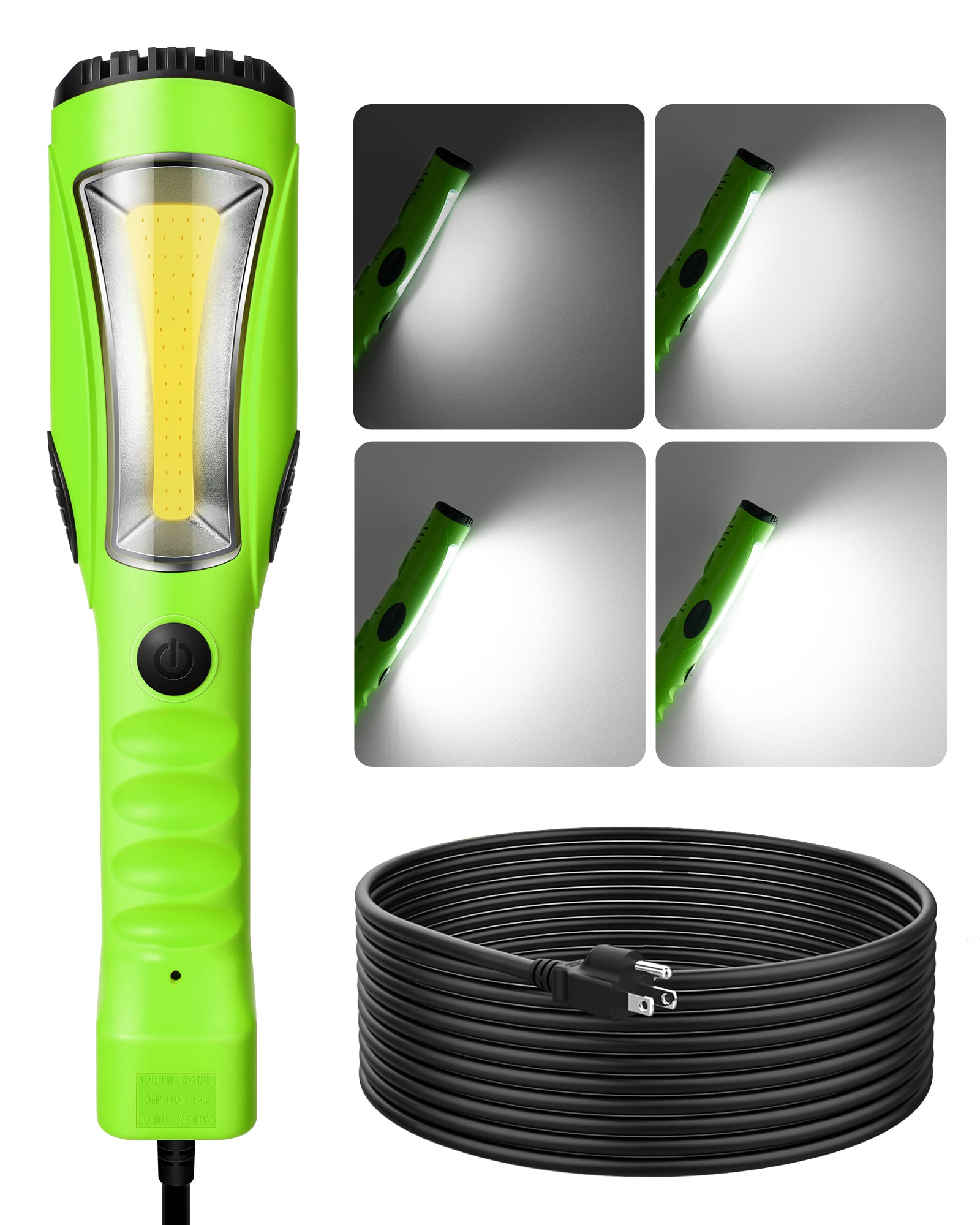 EDISHINE 25ft 2000LM COB LED Work Light with Cord 16 Gauge SJTW-HCWL02B-B2B