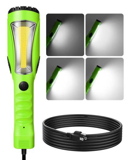 EDISHINE 15ft 2000LM COB LED Work Light with Cord 16 Gauge SJTW-HCWL01B-B2B
