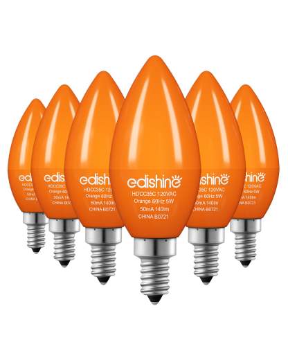 缺货下架EDISHINE 6 Pack Orange Dimmable Light Bulb-HDCC35B