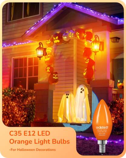 缺货下架EDISHINE 6 Pack Orange Dimmable Light Bulb-HDCC35B