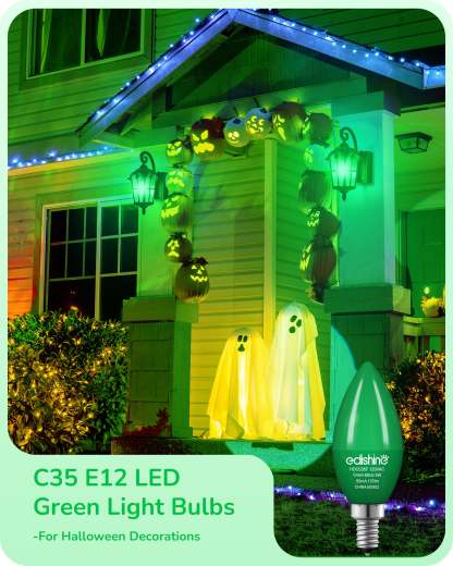 EDISHINE Dimmable Green Light Bulb (6 Pack)-HDCC35G-B2B