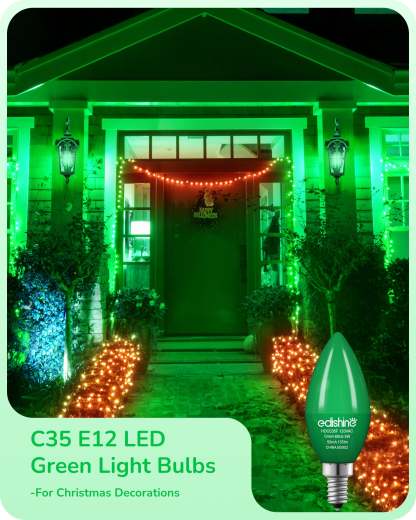 EDISHINE Dimmable Green Light Bulb (6 Pack)-HDCC35G-B2B