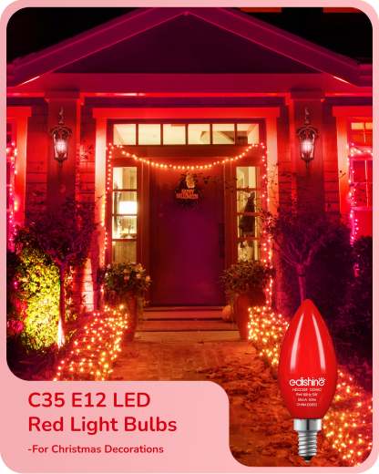 EDISHINE Dimmable Red Light Bulb (6 Pack)-HDCC35F-B2B