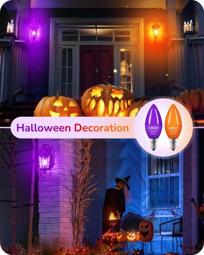 缺货下架EDISHINE 6 Pack Purple & Orange Dimmable Light Bulb-HDCC35C