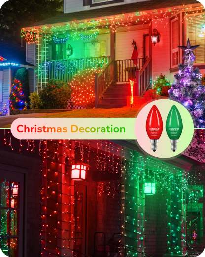 缺货下架EDISHINE Dimmable Red Green Light Bulb (6 Pack)-HDCC35J