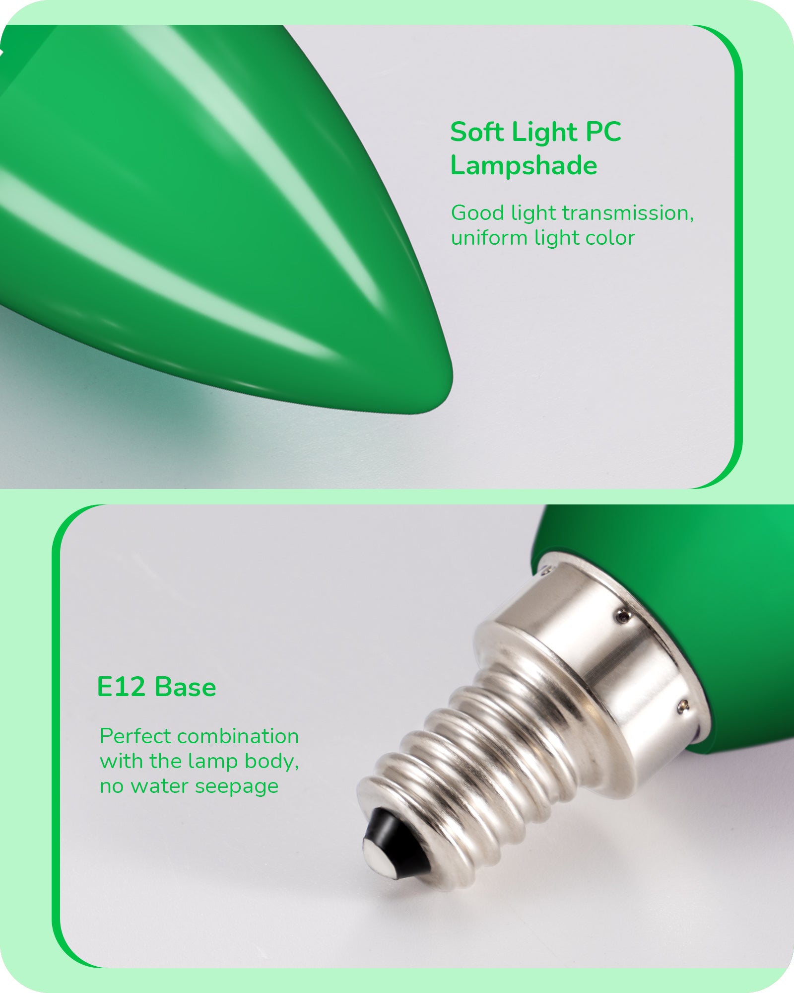 EDISHINE Dimmable Green Light Bulb (6 Pack)-HDCC35G-B2B