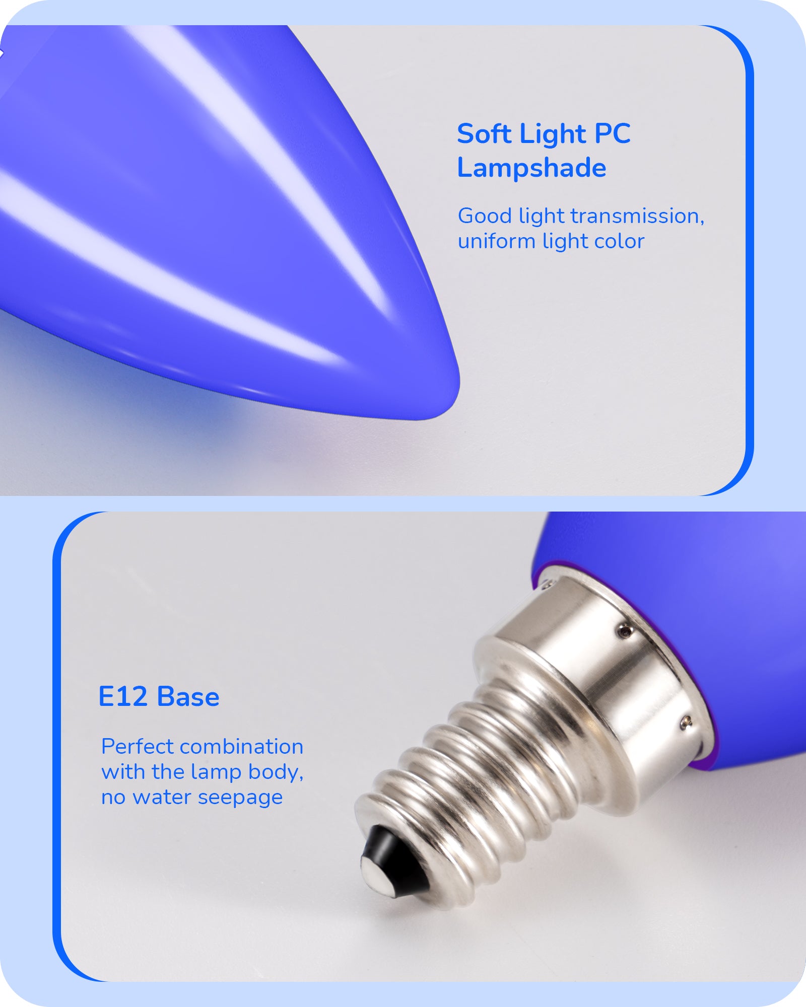 EDISHINE Dimmable Blue Light Bulb (6 Pack)-HDCC35H-B2B