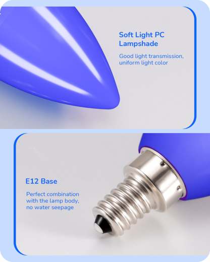 EDISHINE Dimmable Blue Light Bulb (6 Pack)-HDCC35H-B2B