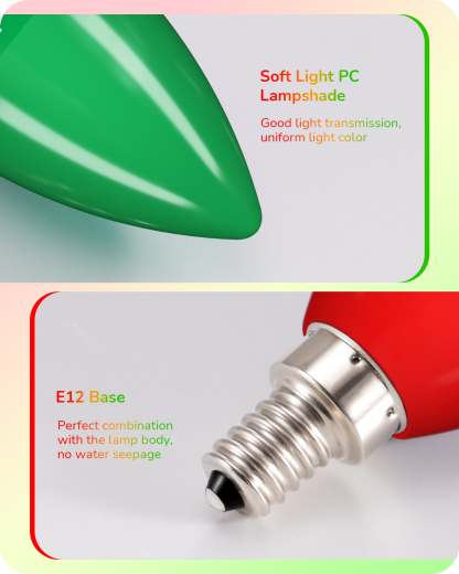 缺货下架EDISHINE Dimmable Red Green Light Bulb (6 Pack)-HDCC35J