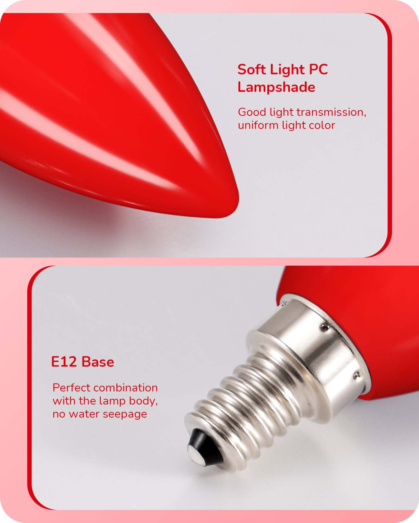 EDISHINE Dimmable Red Light Bulb (6 Pack)-HDCC35F-B2B