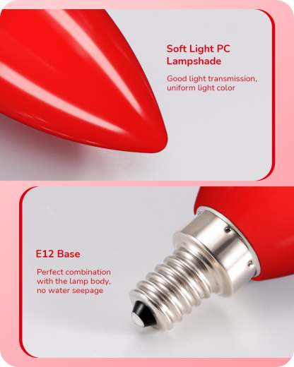 EDISHINE Dimmable Red Light Bulb (6 Pack)-HDCC35F-B2B