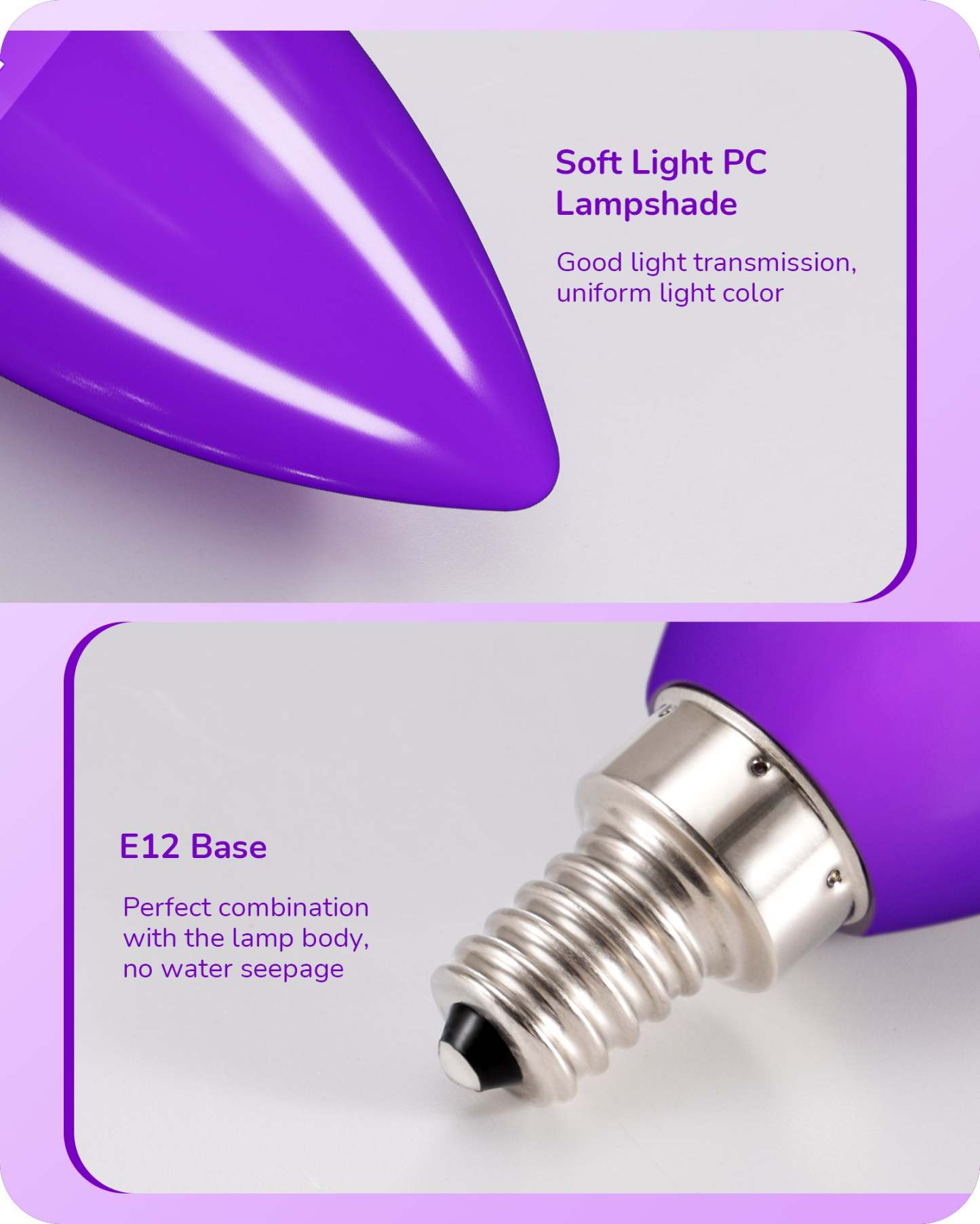 EDISHINE 6 Pack Dimmable Purple Light Bulb-HDCC35A