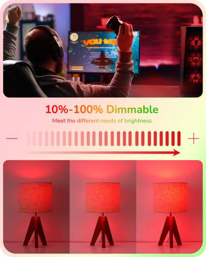 缺货下架EDISHINE Dimmable Red Green Light Bulb (6 Pack)-HDCC35J